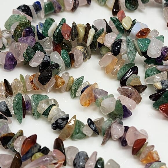 34" Multicolor Polished Stone Necklace - Picture 1 of 6